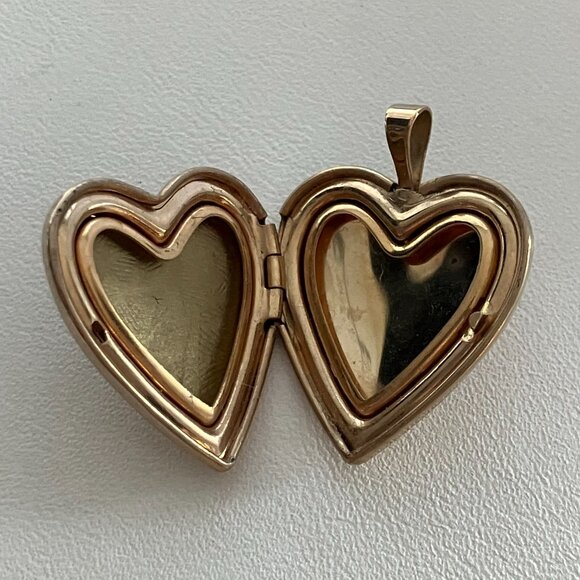 14 k Gold Fill Vintage Heart Locket Pendant - Picture 6 of 8